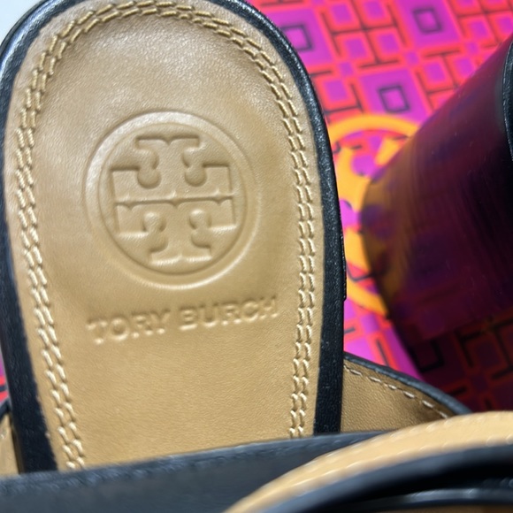 TORY BURCH EVERLY 65 MM SANDAL BLACK CALF LEATHER - Picture 7 of 9